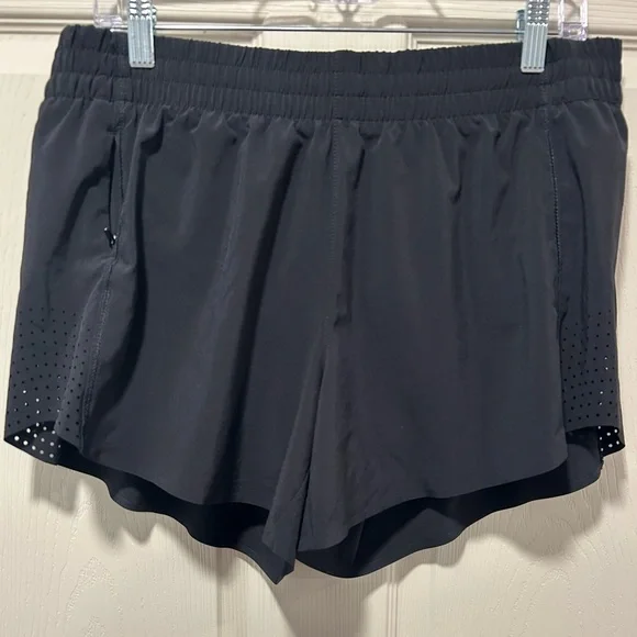 Athleta Black Shorts with Perforated Side Panels - Picture 1 of 4